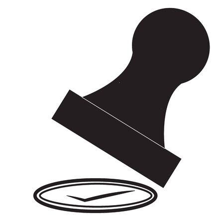 stamp icon on white background. flat style. stamp icon for your web site design, app, UI. Rubber stamp symbol. black rubber stamp sign.のイラスト素材