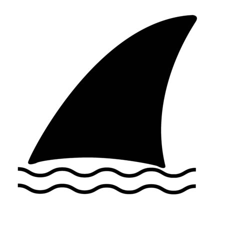 shark fin icon on white background. flat style. shark fin sign.のイラスト素材