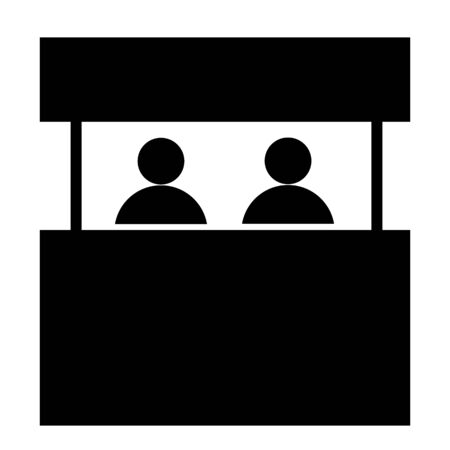 promo stand icon on white background. flat style. sales booth icon template black for your web site design, app, UI. stand symbol. promo stand sign.のイラスト素材