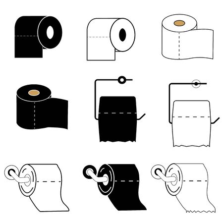 paper roll icon on white background. flat style. toilet paper icon for your web site design, logo, app, UI. toilet paper roll symbol. toilet tissue paper roll sign.のイラスト素材