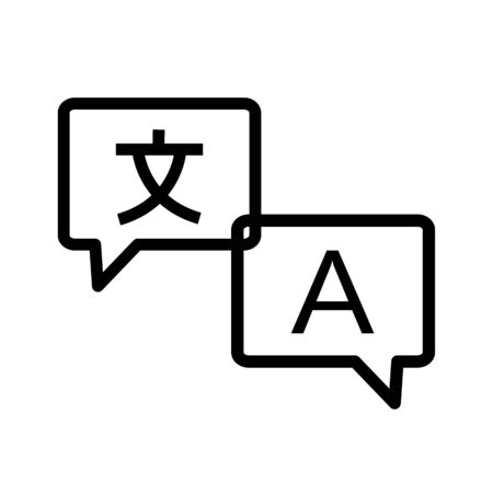 language translation icon on white background. flat style. translate service icon for your web site design, app, UI. translator signage symbol. translation sign.のイラスト素材