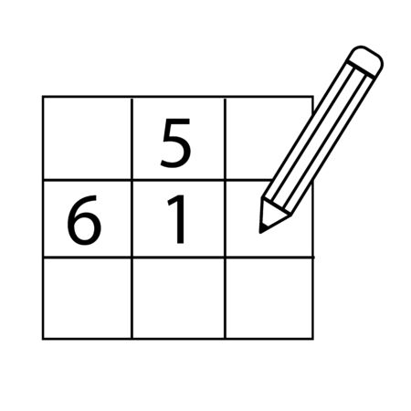 sudoku icon on white background. flat style. sudoku game puzzle icon for your web site design, logo, app, UI. sudoku line symbol. sudoku sign.のイラスト素材