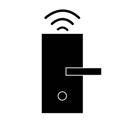 wireless door icon on white background. flat style. wireless door lock icon for your web site design, logo, app, UI. smart lock system sign.のイラスト素材