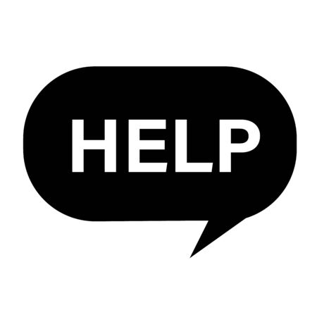 help icon on white background. flat style. FAQ symbol. help icon in bubble sign. のイラスト素材