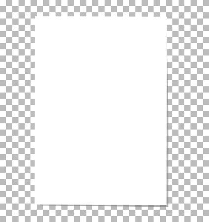 white empty paper sheet with shadow on transparent background. blank white paper sheet.のイラスト素材