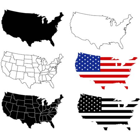United States of America maps. set USA maps.のイラスト素材
