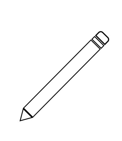 pencil outline icon on white background. pencil sign.のイラスト素材