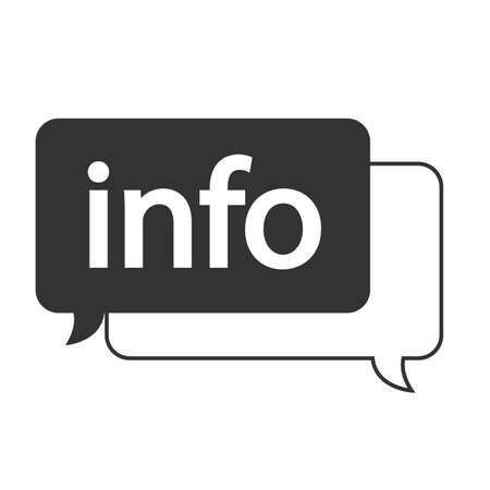 information icon on white background. flat style. information icon for your web site design, app, UI. info speech bubble symbol.のイラスト素材