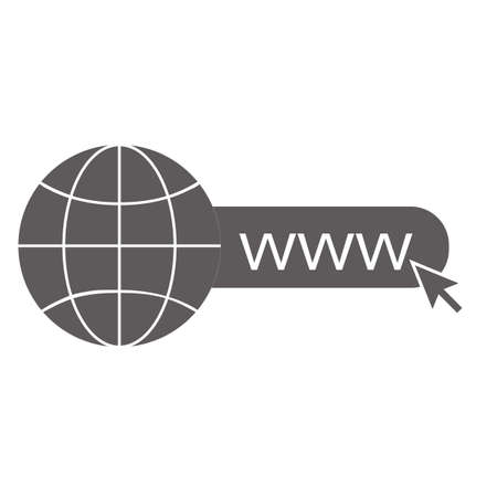 world wide web icon on white background. go to web sign. internet symbol. website icon. flat style.のイラスト素材