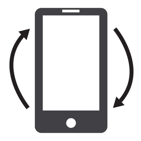phone rotate icon on white background. flat style. black phone rotate symbol.のイラスト素材