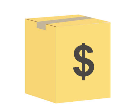 business package icon on white background. money fully editable sign. business box symbol.のイラスト素材