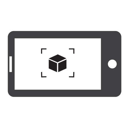 AR presentation icon on white background. Augmented reality sign. AR presentation concept symbol.のイラスト素材