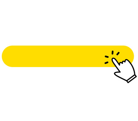 click blank button with hand pointer clicking icon. hand clicking button. flat style.のイラスト素材