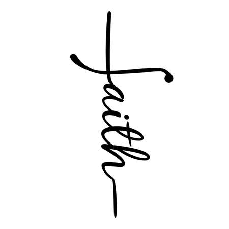 Christianity quote for design. Faith cross sign on white background. flat style. Faith graphic in the shape of a cross symbol.のイラスト素材