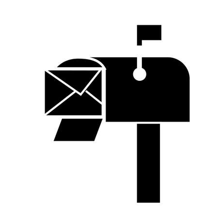 mailbox icon on white background. flat style. mailbox symbol. e mail marketing logo. envelope mail in mailbox sign.のイラスト素材