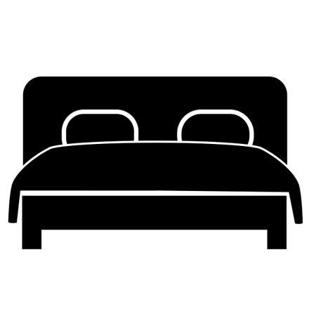 double bed icon on white background. double bed sign. flat style. double hotel room symbol.のイラスト素材