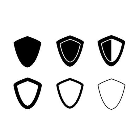 set shield icon on white background. shield or protection concept. flat style. shield symbol.のイラスト素材