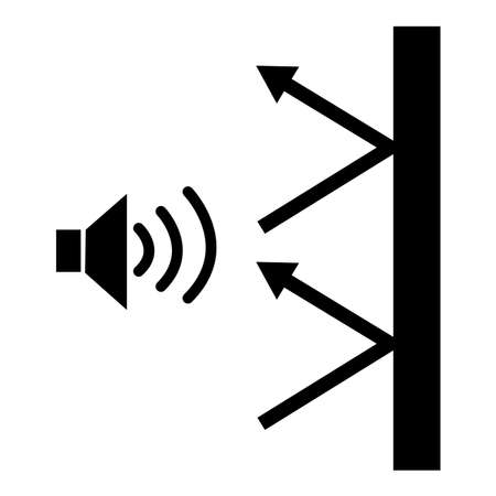 soundproof icon on white background. sound insulation sign. noise absorbing symbol. hotel room soundproofingのイラスト素材