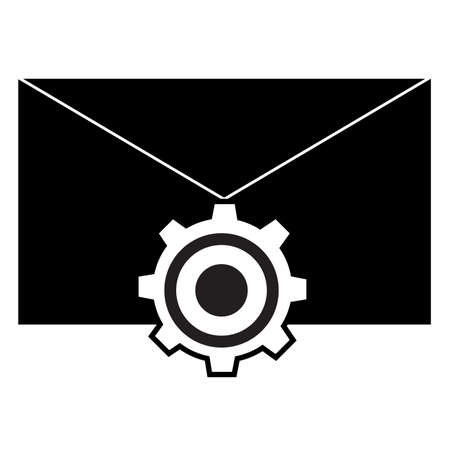 message setting icon on white background. inbox option sign. flat style. email setting symbol.のイラスト素材