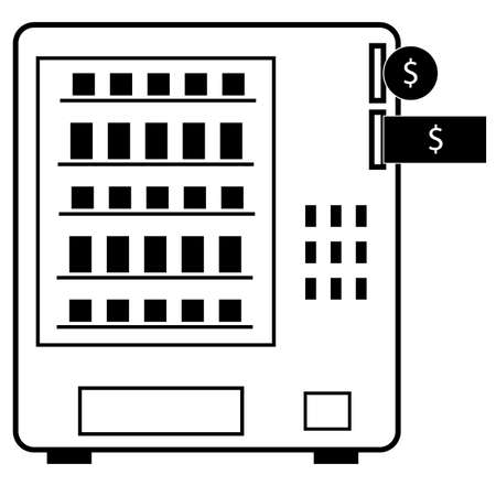 vending machine icon on white background. automatic vending machine sign. vending business concept. food selling machine symbol. flat style.のイラスト素材