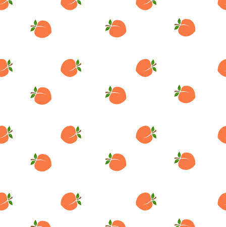 peaches seamless pattern. peach dessert on white background. apricot fruit icon seamless pattern...