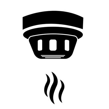 smoke detector icon on white background. smoke alarm system sign. smoke alarm detector system. flat style.のイラスト素材