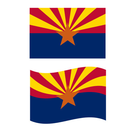 Flag of Arizona. United States of America. State symbol of Arizona. flat style.のイラスト素材