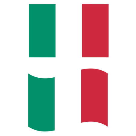 Italy Flag. National flag of Italy sign. Waving Flag of Italy symbol. flat style.のイラスト素材