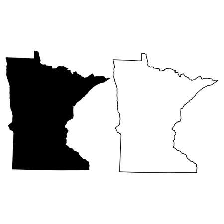 Map of Minnesota on white background. map of the U.S. state of Minnesota. outline map of Minnesota. flat style.のイラスト素材