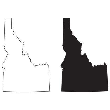Idaho Map on white background. Idaho state sign. Outline Idaho Map symbol. flat style.のイラスト素材
