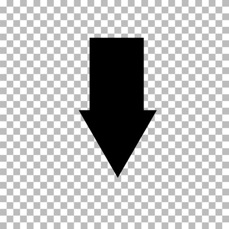 down arrow icon on transparent background. down arrow sign. down arrow  . flat style.のイラスト素材