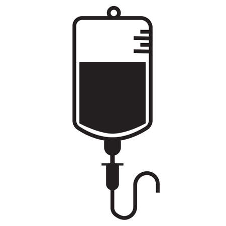 Infusion icon on white background. blood bag sign. Intravenous bag symbol. flat style.のイラスト素材