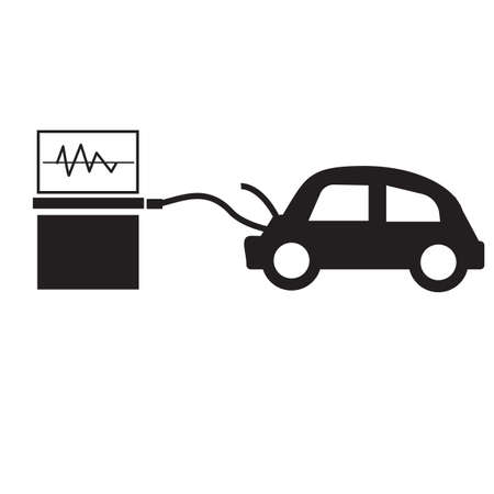 Car diagnostics icon on white background. computer diagnostic machine. flat style.のイラスト素材