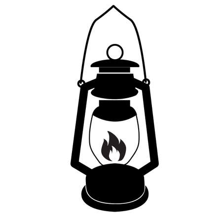 Camping lantern icon on white background. camp lamp sign. lamp symbol. flat style.のイラスト素材