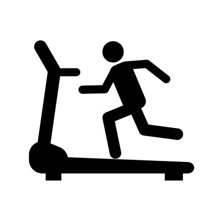 cross trainer machine icon on white background. training sign. running symbol. flat style.のイラスト素材