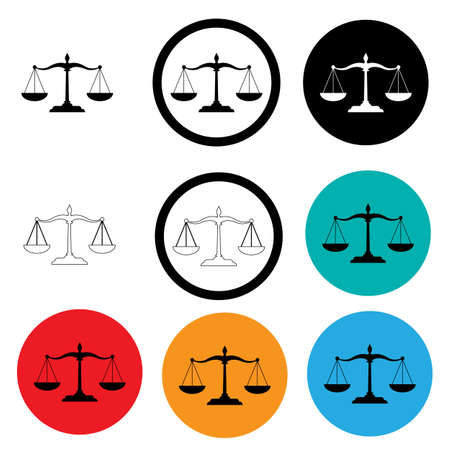 scales of justice icon on white background. court of law symbol. balance logo. scales sign. flat style.のイラスト素材