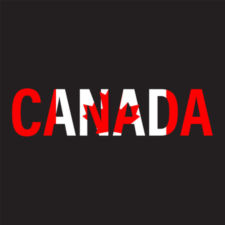 Canada word with flag design. Canadian Flag sign. flat style.のイラスト素材