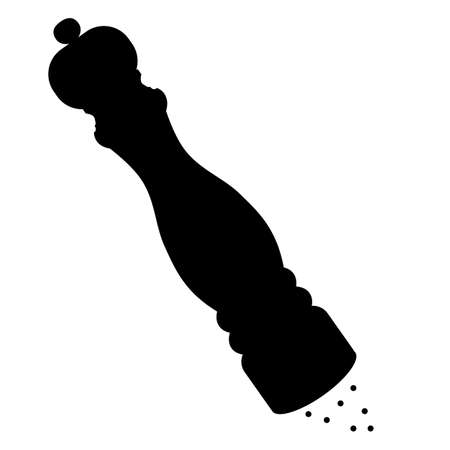 pepper mill icon on white background. pepper salt shaker saltcellar mill pot sign. pepper and salt mill symbol. flat style.のイラスト素材
