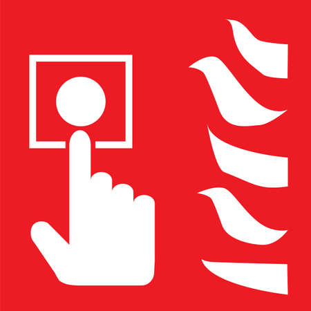 Fire emergency icon on white background. Fire safety sign. Fire alarm call point symbol. flat style.のイラスト素材