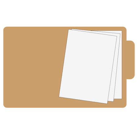 Open file folder with documents on white background. older with documents sign. flat style.のイラスト素材