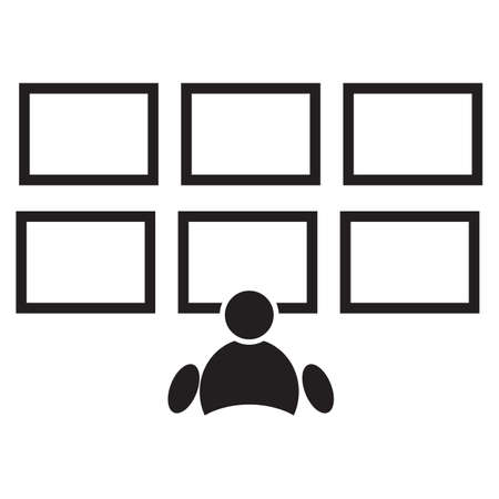 surveillance room icon on white background. CCTV security sign. protection symbol. flat style.