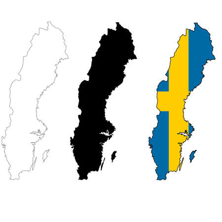 Sweden Map on white background. Outline Map of Sweden sign. flat style.のイラスト素材
