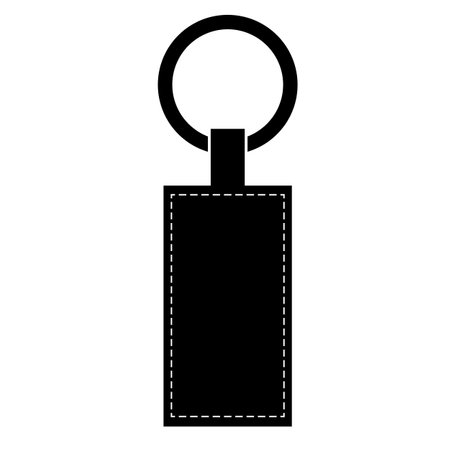 Key Chain icon on white background. Key Chain pendants sign. Leather Key Chain Template symbol. flat style.のイラスト素材