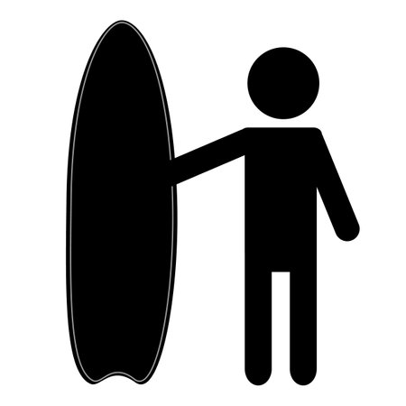 Surfer icon on white background. Surfing sign. Man surfing symbol. flat style.のイラスト素材