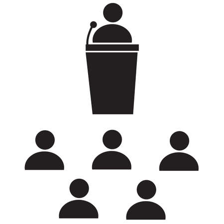 Speaker icon on white background. Presentation symbol. Meeting sign. flat style.のイラスト素材