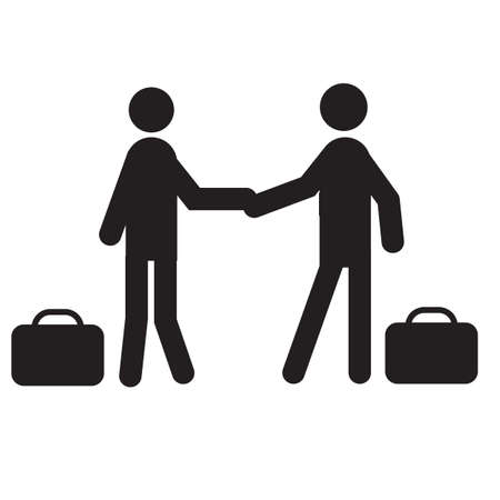 friendly handshake of two business people after the transaction. two man handshake sign. flat style.のイラスト素材