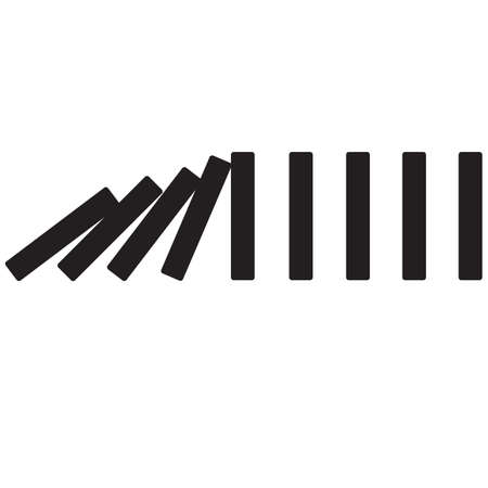 falling dominoes on white background. domino effect sign. flat style.のイラスト素材