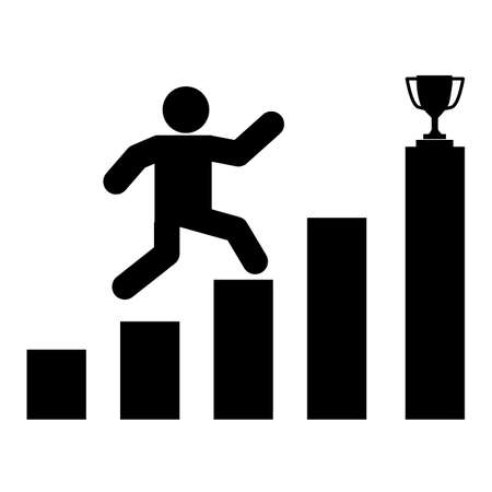 career success icon on white background. job progress symbol. flat style.のイラスト素材