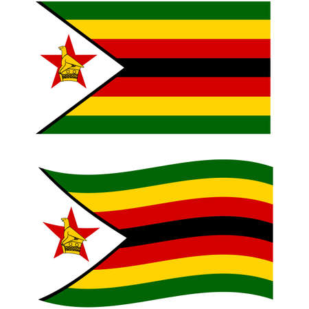 original and simple Zimbabwe flag. National Zimbabwe flag sign. flat style.のイラスト素材