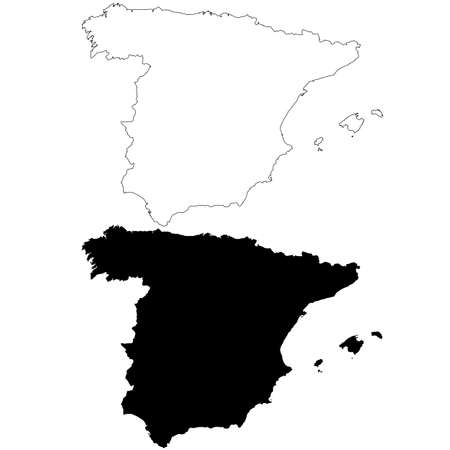 Map of Spain on white background. outline map. Spain symbol. flat style.のイラスト素材